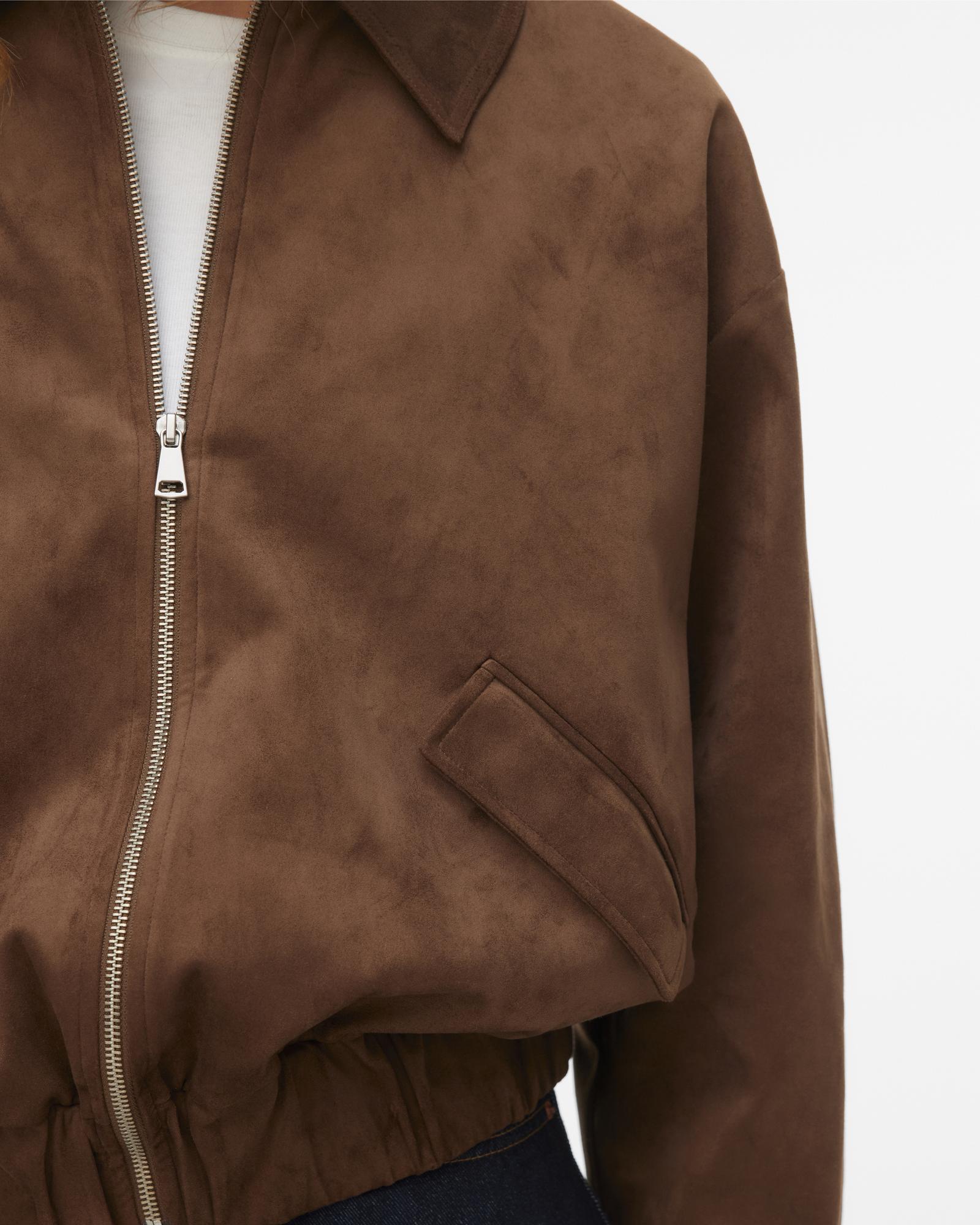 VMSALINA FAUX SUEDE BOMBER JACKET